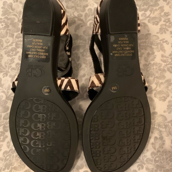 Gianni Bini calf hair zebra print sandals - Picture 3 of 5
